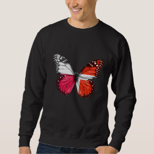 Polish Danish Flag Butterfly Sweatshirt