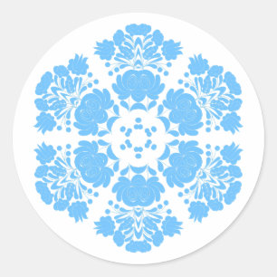 Polish design flowers classic round sticker