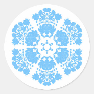 Polish design flowers classic round sticker