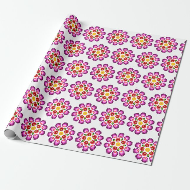 Polish design flowers. wrapping paper (Unrolled)