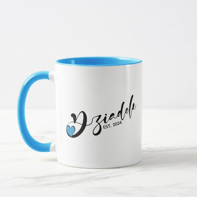 Polish Dziadek Established Year - Grandfather Mug (Left)