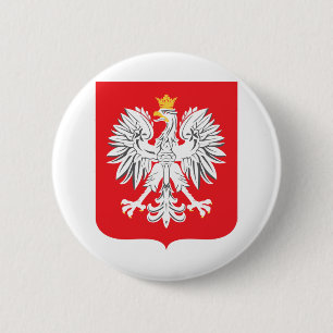 Polish-Eagle 6 Cm Round Badge