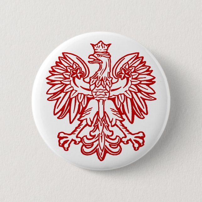 Polish Eagle 6 Cm Round Badge (Front)