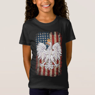 Polish Eagle American Flag Pride Poland T-Shirt