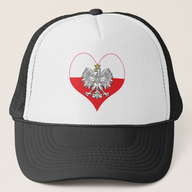 Polish Eagle Heart Trucker Hat (Front)