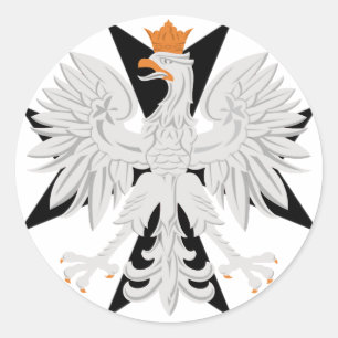 Polish Eagle Maltese Cross Classic Round Sticker