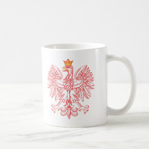 Polish Eagle Outlined In Red Coffee Mug