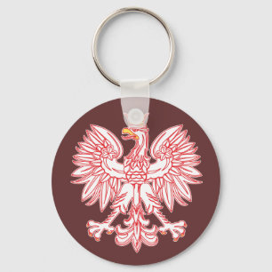 Polish Eagle Outlined In Red Keychain