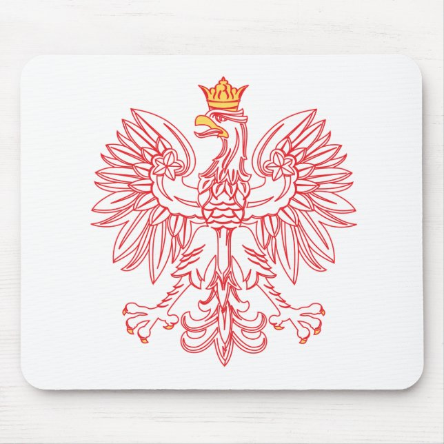 Polish Eagle Outlined In Red Mouse Mat (Front)