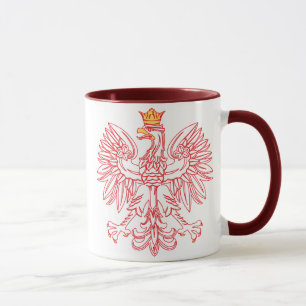 Polish Eagle Outlined In Red Mug