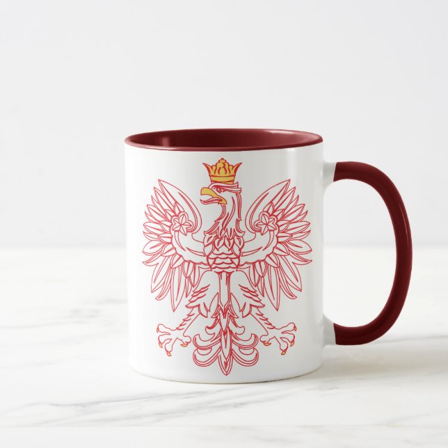 Polish Eagle Outlined In Red Mug (Right)