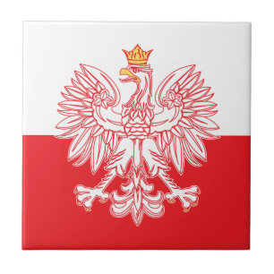 Polish Eagle Outlined In Red Tile