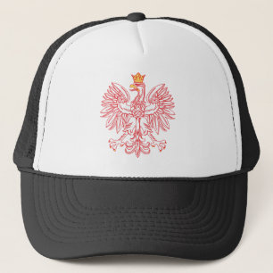 Polish Eagle Outlined In Red Trucker Hat