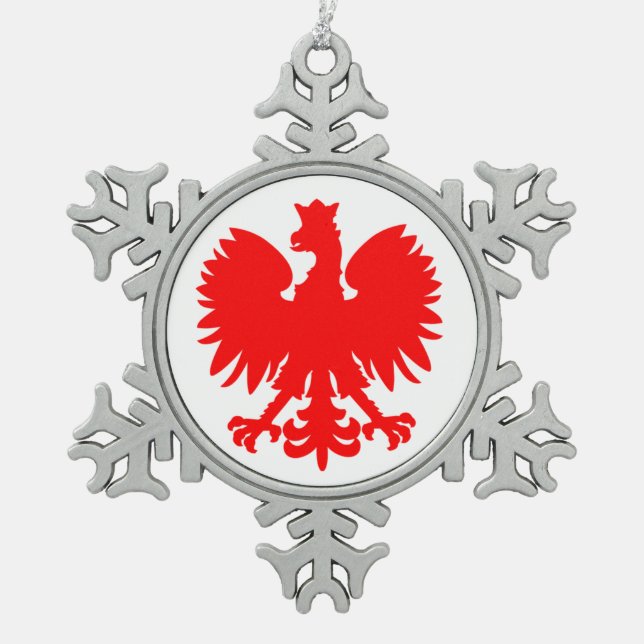 Polish Eagle Pewter Ornament (Front)