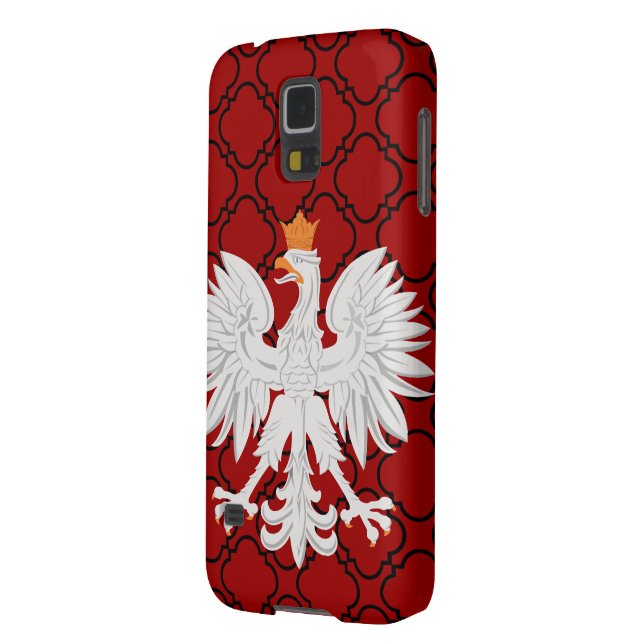 Polish Eagle Red Barbed Quatrefoil Pattern Case-Mate Samsung Galaxy Case (Back Left)