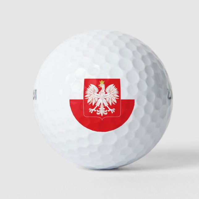 Polish Eagle Red Shield Golf Balls (Front)