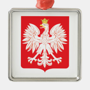 Polish Eagle Red Shield Metal Tree Decoration