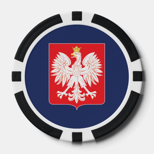 Polish Eagle Red Shield Poker Chips (Front)