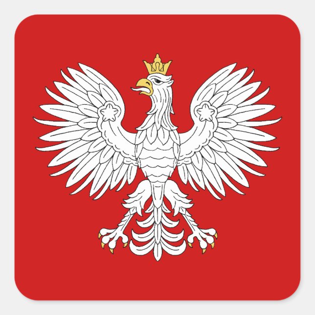 Polish Eagle Square Sticker (Front)