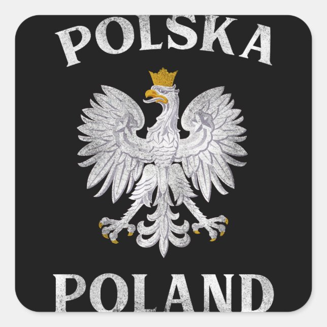Polish Eagle T Poland Coat Of Arms Polska Square Sticker (Front)