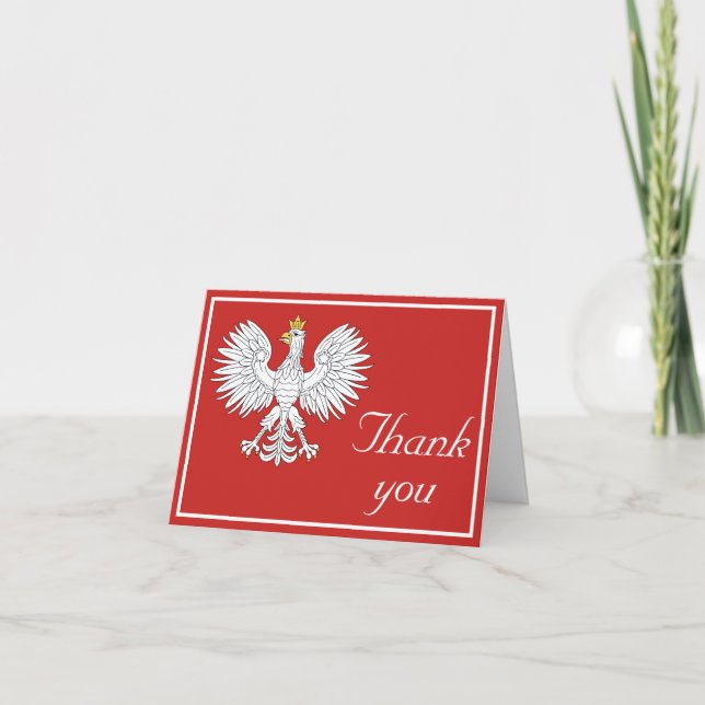 Polish Eagle Thank You Card (Front)