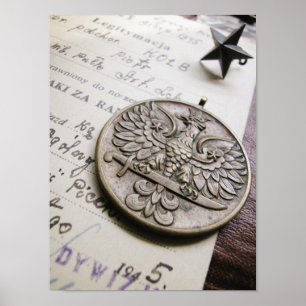 Polish Eagle War Medal Print
