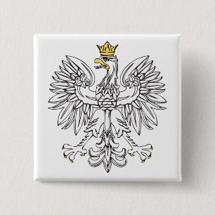 Polish Eagle With Gold Crown 15 Cm Square Badge