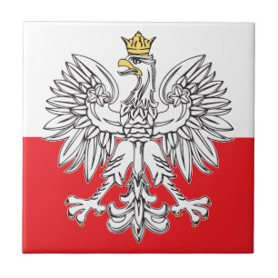 Polish Eagle With Gold Crown Ceramic Tile