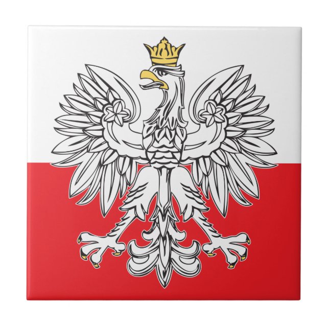 Polish Eagle With Gold Crown Ceramic Tile (Front)