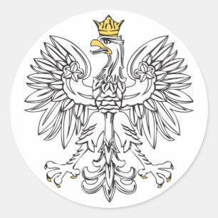 Polish Eagle With Gold Crown Classic Round Sticker