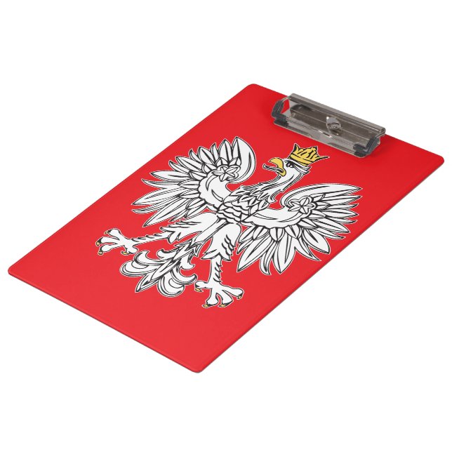 Polish Eagle With Gold Crown Clip Board (Angled)