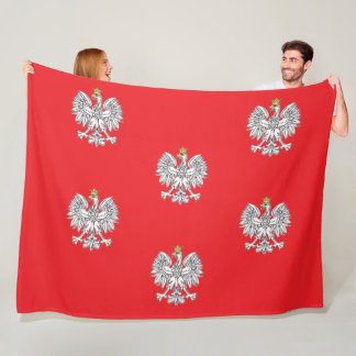 Polish Eagle With Gold Crown Fleece Blanket