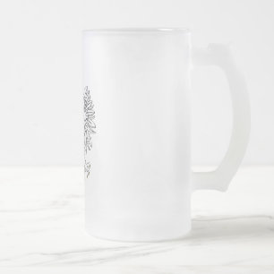 Polish Eagle With Gold Crown Frosted Glass Beer Mug