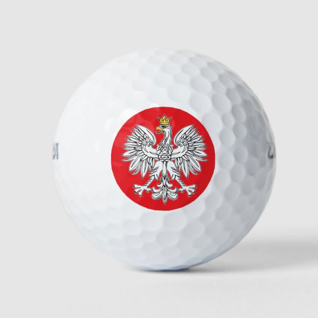 Polish Eagle With Gold Crown Golf Balls (Front)
