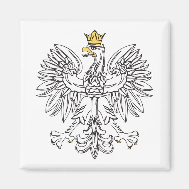 Polish Eagle With Gold Crown Magnet (Front)