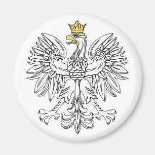 Polish Eagle With Gold Crown Magnet