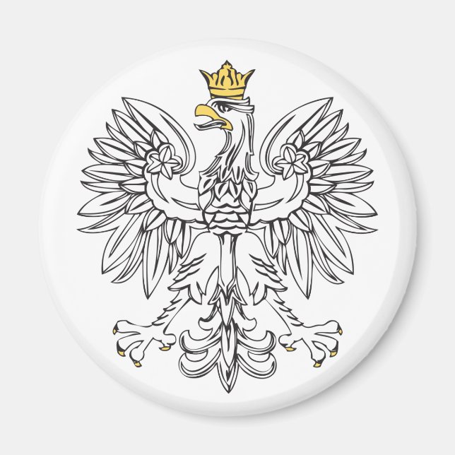 Polish Eagle With Gold Crown Magnet (Front)