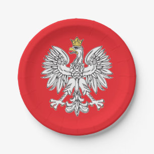 Polish Eagle With Gold Crown Paper Plate