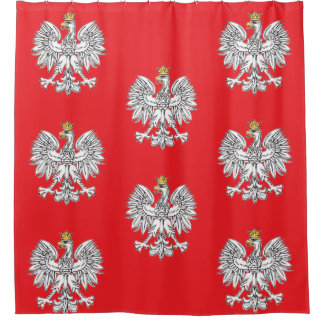Polish Eagle With Gold Crown Shower Curtain