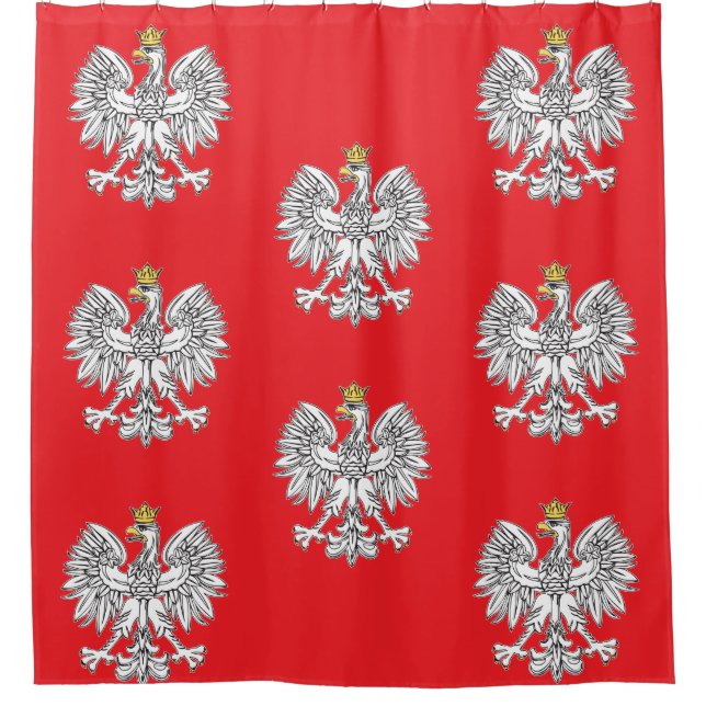Polish Eagle With Gold Crown Shower Curtain (Front)