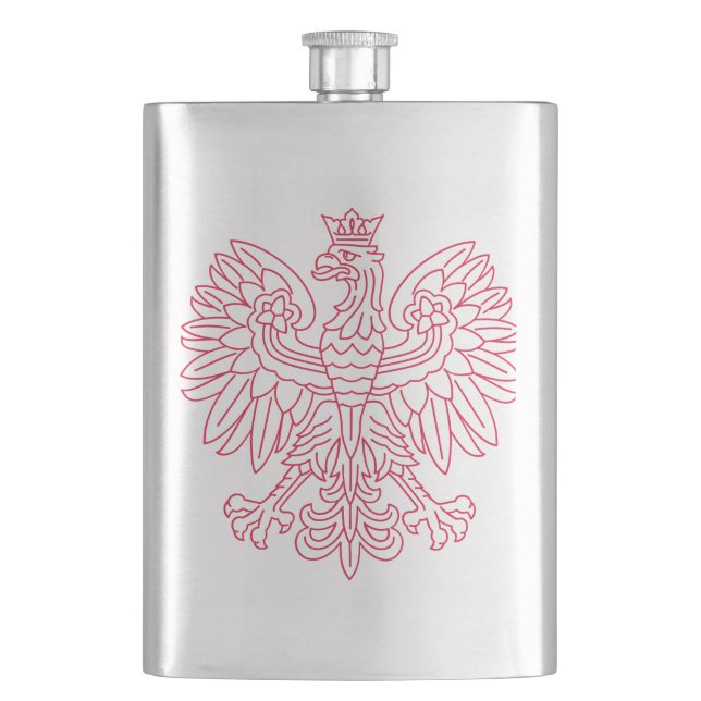 Polish Emblem - Poland Shield - Polska Herb Polski Hip Flask (Front)