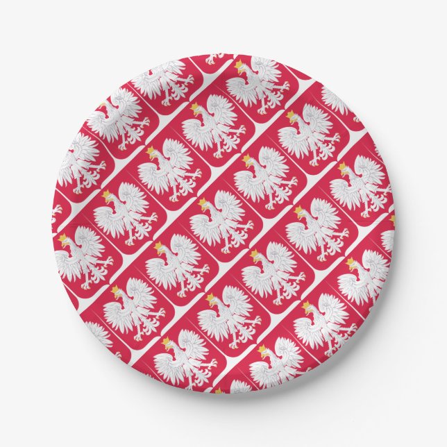 Polish Emblem - Poland Shield - Polska Herb Polski Paper Plate (Front)