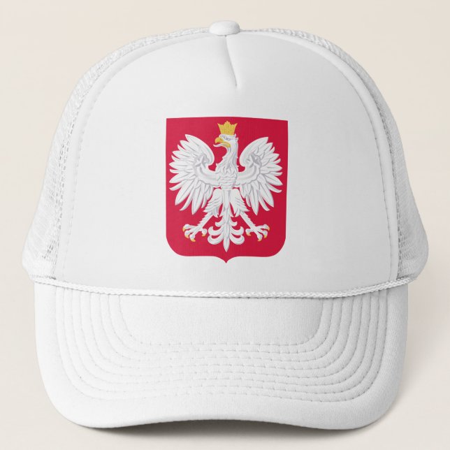 Polish Emblem - Poland Shield - Polska Herb Polski Trucker Hat (Front)
