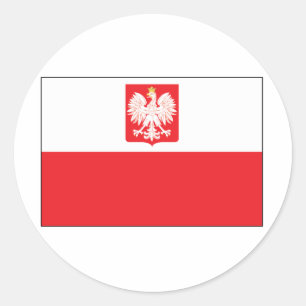 Polish Falcon Flag Classic Round Sticker