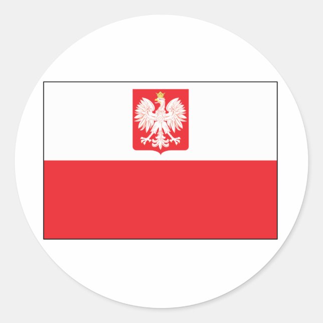 Polish Falcon Flag Classic Round Sticker (Front)