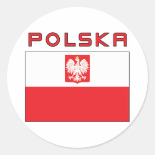 Polish Falcon Flag With Polska Classic Round Sticker