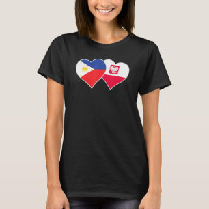 Polish Filipino Flag Heart Love Poland Philippines T-Shirt