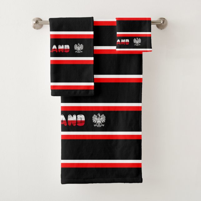 Polish flag bath towel set (Insitu)
