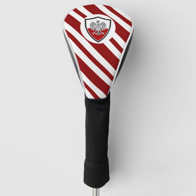 Polish flag-coat arms golf head cover (Front)