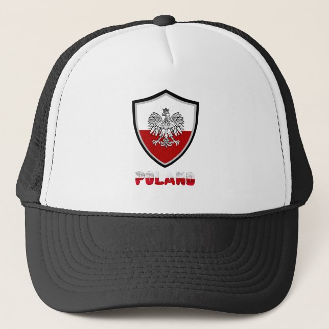 Polish flag-coat arms trucker hat (Front)